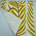 Tampa de travesseiro lombar quadrado amarelo com padrão de folha